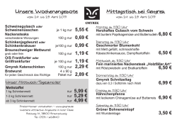 Jeden Tag etwas anderes zum Mittag