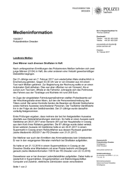Medieninformation - Polizei Sachsen