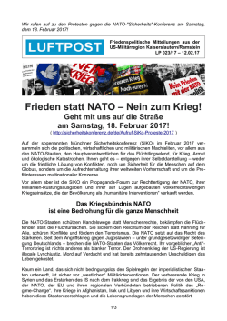 Frieden statt NATO – Nein zum Krieg!
