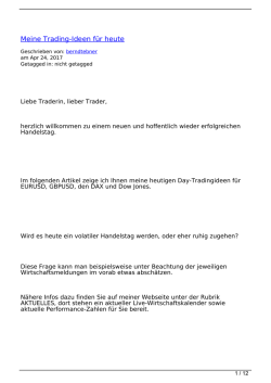 Meine Trading-Ideen für heute