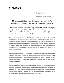 Mexico and Siemens to boost the country`s economic