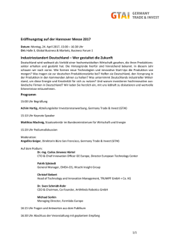 Eröffnungstag auf der Hannover Messe 2017