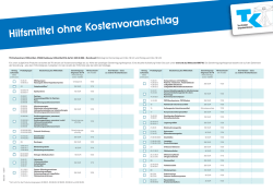Informationsflyer Hilfsmittel ohne Kostenvoranschlag
