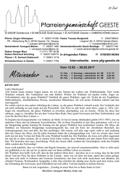 MITEINANDER Nr. 3/ 2017 - Katholische Pfarreiengemeinschaft