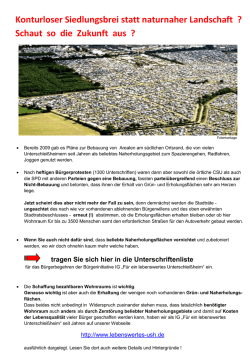 Informationsblatt - F&uuml;r ein lebenswertes Unterschleissheim!