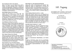 105. Tagung - Humboldt