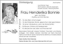 Frau Henderika Bonnie - Grenz-Echo
