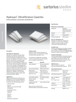 Hydrosart&reg; Ultrafiltration Cassettes