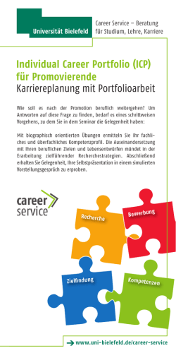 Individual Career Portfolio (ICP) f&uuml;r Promovierende Karriereplanung