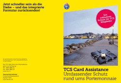 TCS Card Assistance Umfassender Schutz rund ums Portemonnaie