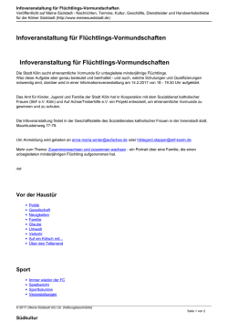 Infoveranstaltung f&uuml;r Fl&uuml;chtlings-Vormundschaften