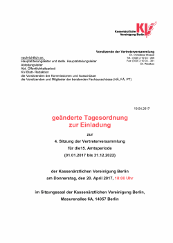 Einladung der KV Berlin zur - Kassenärztliche Vereinigung Berlin