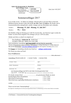 Sommerzeltlager 2017 - KJO Zeltlager Zetel