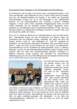 Internationale Roma- Delegation in der Gedenkst&auml;tte Auschwitz