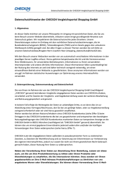 Datenschutzhinweise der CHECK24