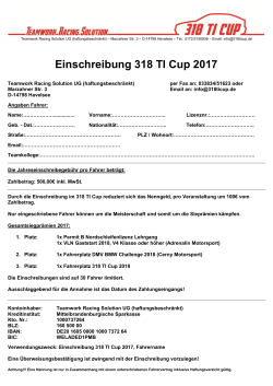 Einschreibung 318 TI Cup 2017
