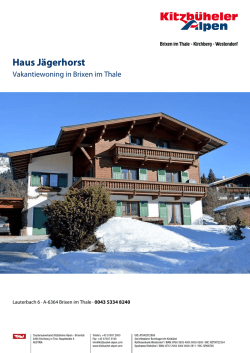 Haus Jägerhorst in Brixen im Thale