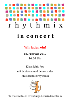inconcert Wir laden ein! - rhythmix Musikschule Sachsenhausen