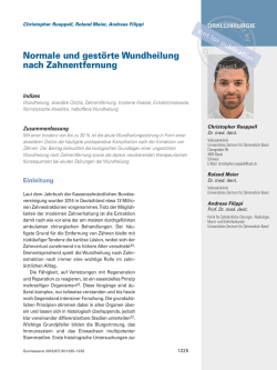 Normale und gest&ouml;rte Wundheilung nach Zahnentfernung (PDF