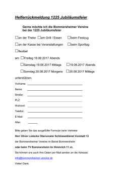 Helferr&uuml;ckmeldung 1225 Jubil&auml;umsfeier