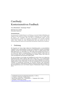 CaseStudy: Kontextsensitives Feedback (PDF Available)
