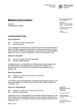 Medieninformation - Polizei Sachsen