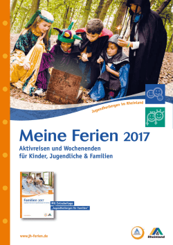 Meine Ferien 2017 - Jugendherbergen im Rheinland
