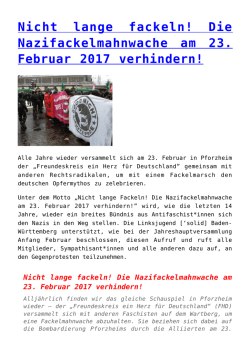Die Nazifackelmahnwache am 23. Februar 2017 verhindern!