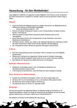 Hausordnung &ndash; f&uuml;r Dein Wohlbefinden!