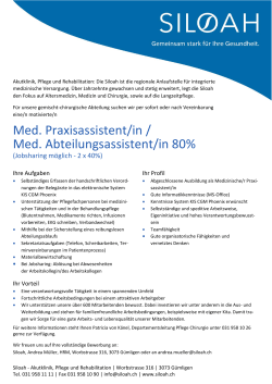Med. Praxisassistent/in 80%