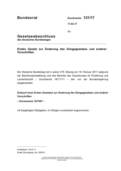 Bundesrat Gesetzesbeschluss - Umwelt