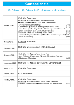 Gottesdienste - Di&ouml;zese Linz