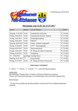 Dienstplan der Jugendfeuerwehr - FF Fehl