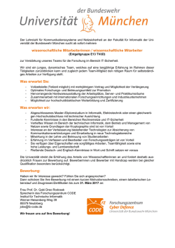 wissenschaftliche Mitarbeiterinnen / wissenschaftliche Mitarbeiter