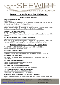 Kulinarischer Kalender - Hotel Seewirt (Nonnenhorn)
