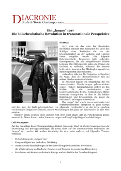 Ein &bdquo;langes&rdquo; 1917 Die bolschewistische Revolution in