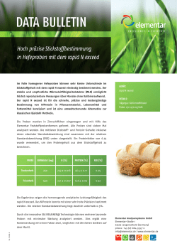 Data Bulletin - Elementar Analysensysteme GmbH
