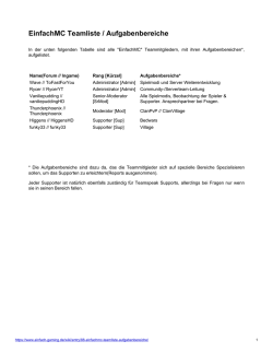 EinfachMC Teamliste / Aufgabenbereiche