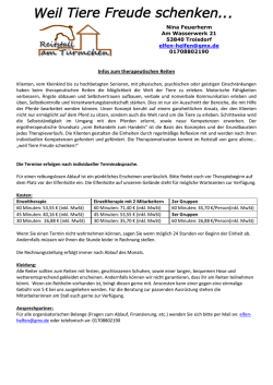 Infos zum therapeutischen Reiten