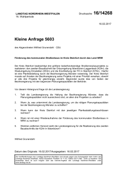 Kleine Anfrage 5603 - Landtag NRW