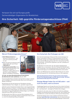 Ihre Sicherheit: VdS-gepr&uuml;fte F&ouml;rderanlagenabschl&uuml;sse (FAA)