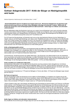 Gothaer Anlegerstudie 2017 - Assekuranz-INFO