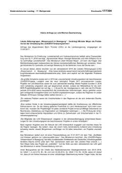 Drucksachen allgemein - Nieders&auml;chsischer Landtag