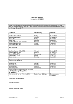 Letzte Schultage 2017