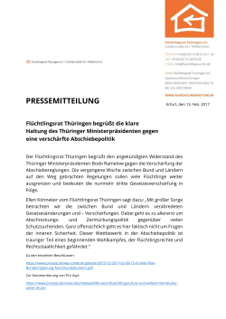 PRESSEMITTEILUNG - Flüchtlingsrat Thüringen