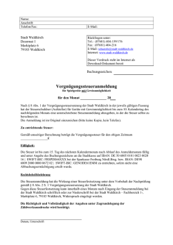 Steueranmeldung - Stadt Waldkirch