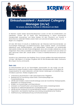 Einkaufsassistent / Assistant Category Manager (m/w)