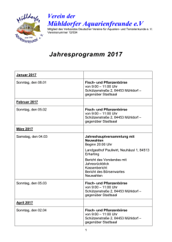 Jahresprogramm - Mühldorfer Aquarienfreunde