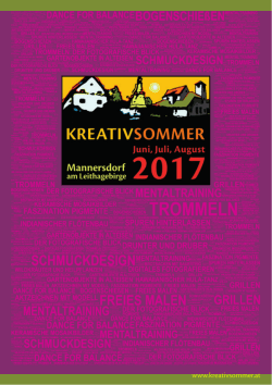 NEU! - Kreativsommer Mannersdorf