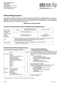 Informationsblatt zum Wirtschaftsgymnasium - Max-Weber